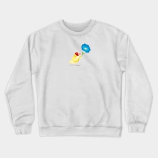 Finch Bird with Morning Glory Flower Crewneck Sweatshirt